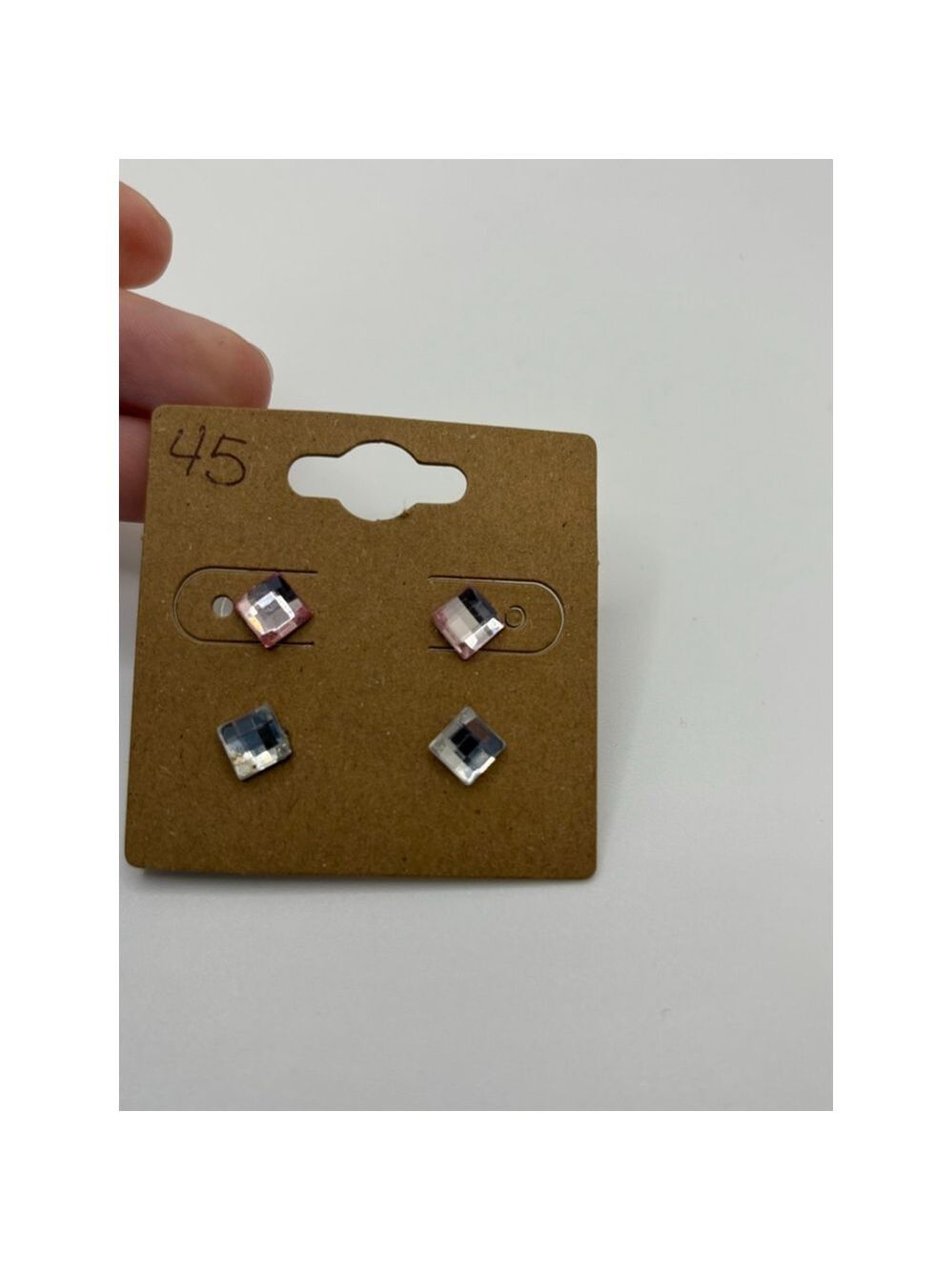 ✨5/$25✨ Pink and Silver Square Stud Earrings, two pairs